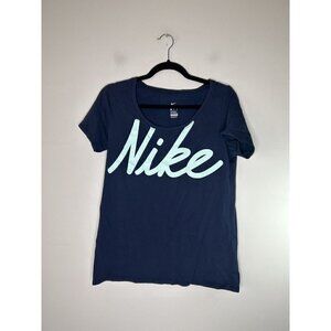 Nike Womens The Nike Tee Dri- Fit Short Sleeve Blue Active Top Size Medium